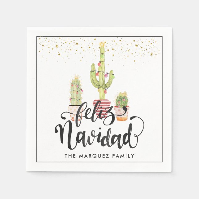 Guardanapo De Papel Feliz Navidad | Festa de Natal Personalizada (Frente)