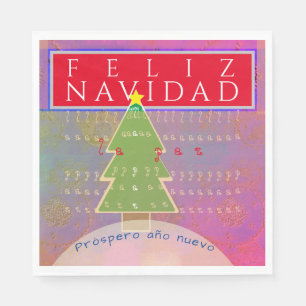 Guardanapo De Papel "Feliz Navidad" Mensagem Curta de Natal