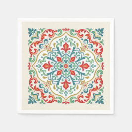 Guardanapo De Papel Feliz Navidad Mexicana Belo Azulejo Vermelho