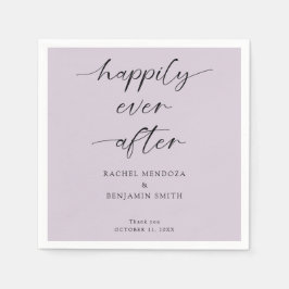 Guardanapo De Papel Feliz Nunca Depois De Casar Escrita Roxo Elegante