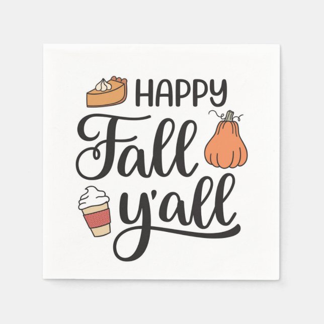 Guardanapo De Papel Feliz outono Y (Frente)