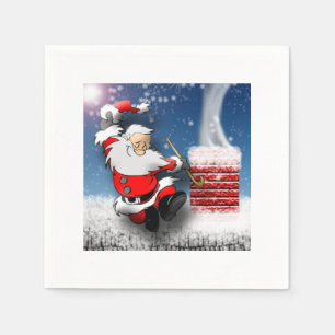 Guardanapo De Papel Feliz Papai Noel Dançando Véspera de Natal