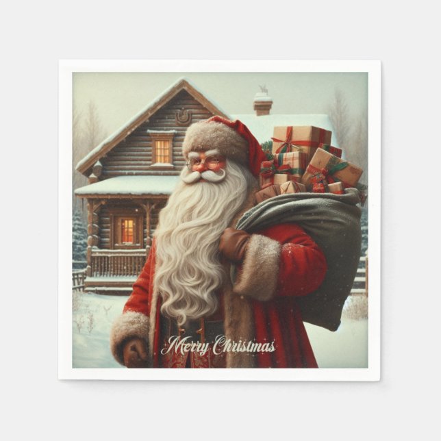 Guardanapo De Papel Feliz Papais noeis de Natal (Frente)