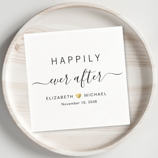 Guardanapo De Papel Feliz Para Sempre Após O Casamento (Happily Ever After Wedding Napkins)