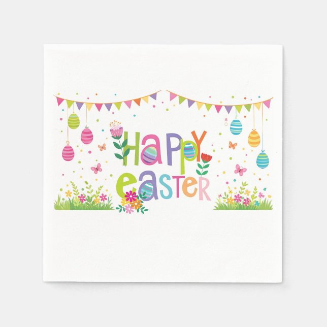 Guardanapo De Papel Feliz Páscoa  (Happy Easter Colorful Napkins!)