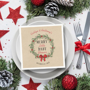 Guardanapo De Papel Feliz Pequeno Chá de fraldas de Natal