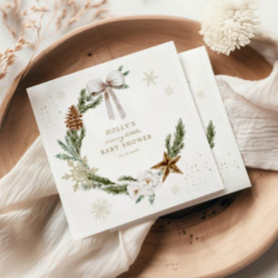 Guardanapo De Papel Feliz Pequeno Chá de fraldas Fundo Neutro