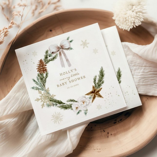 Guardanapo De Papel Feliz Pequeno Chá de fraldas Fundo Neutro (Criador carregado)