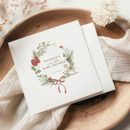 Guardanapo De Papel Feliz Pequeno Chá de fraldas Vermelho Arco