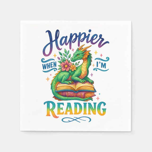 Guardanapo De Papel Feliz quando estou lendo (Frente)