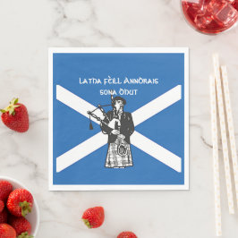 Guardanapo De Papel Feliz Rua Andrews Day Flag Bagpiper Medium