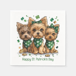 Guardanapo De Papel Feliz Rua. Dia de Patrick Yorkshire Terrier Dogs