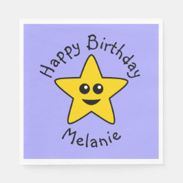 Guardanapo De Papel Feliz Star Birthday Paper Napkins