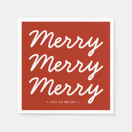 Guardanapo De Papel Feliz Vermelha Natal Brilho