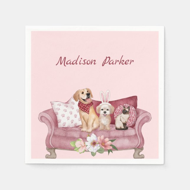 Guardanapo De Papel Felizes Amigos No Sofá (Frente)