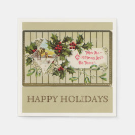 Guardanapo De Papel Felizes Feriados de Alegria de Natal