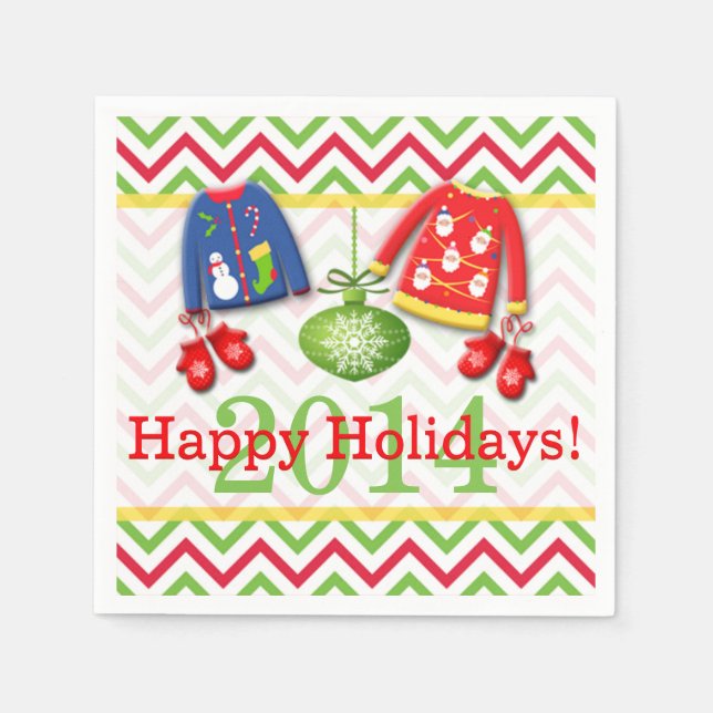 Guardanapo De Papel Felizes Férias de Natal Feias Nápoles (Frente)