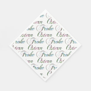 Guardanapo De Papel Felz pascoa Alemão de Frohe Ostern Napkins