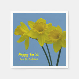 Guardanapo De Papel "Felz pascoa" Daffodils Amarelos Napkins