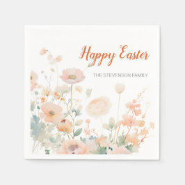 Guardanapo De Papel Felz pascoa de Flores de Mola Elegante