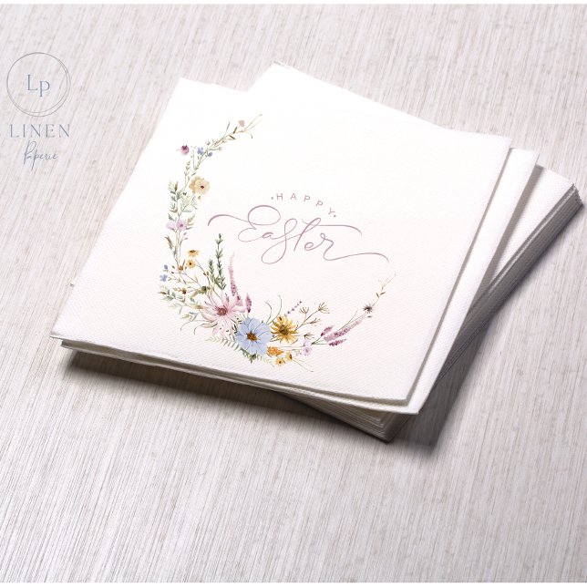 Guardanapo De Papel Felz pascoa Flower Wreath (Criador carregado)