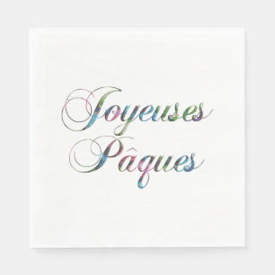Guardanapo De Papel Felz pascoa francês Joyeuses Pâques