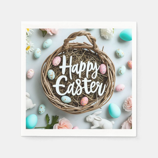 Guardanapo De Papel Felz pascoa Napkins (Frente)