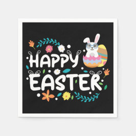 Guardanapo De Papel Felz pascoa, Ovos, Coelhinhos E Flores