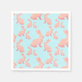 Guardanapo De Papel Felz pascoa - Padrão do coelho vermelho-laranja