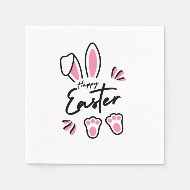 Guardanapo De Papel Felz pascoa (rosa) (Frente)