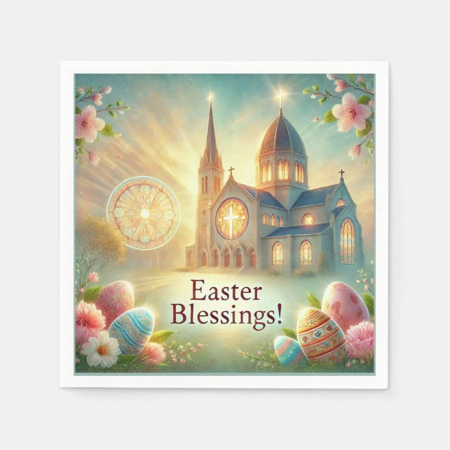 Guardanapo De Papel "Felz pascoa: Um dia de amor e riso" (Frente)