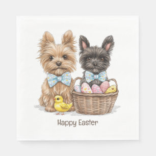Guardanapo De Papel Felz pascoa Yorkshire Terrier Dogs