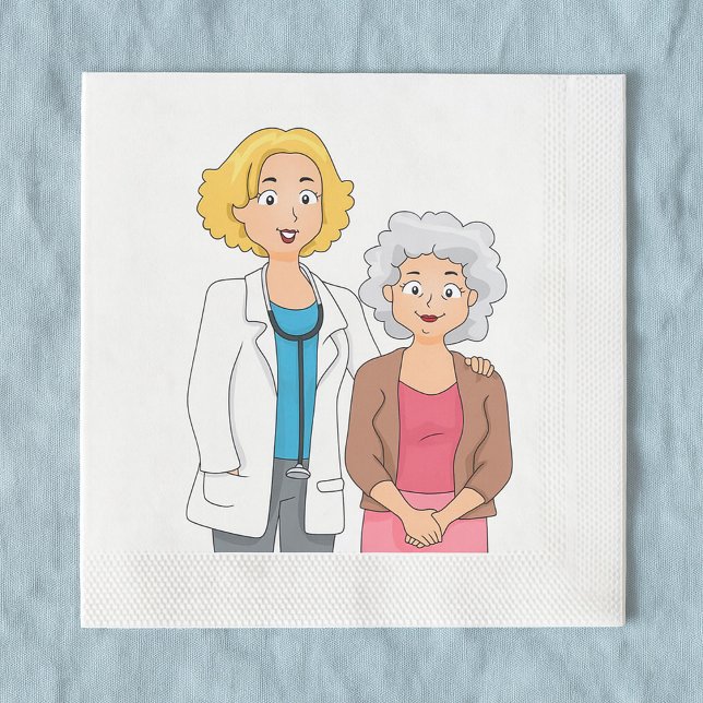 Guardanapo De Papel Female Doctor with Senior Woman Patient (Criador carregado)