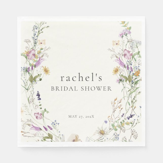 Guardanapo De Papel Feminine Wildflower Chá de panela Napkins (Frente)