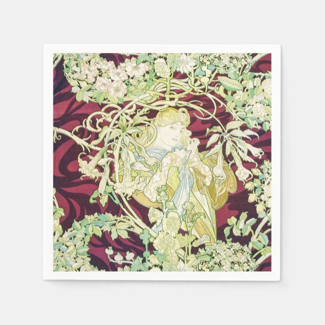 Guardanapo De Papel Femme à marguerite - Mucha daisy têxtil repro (Frente)