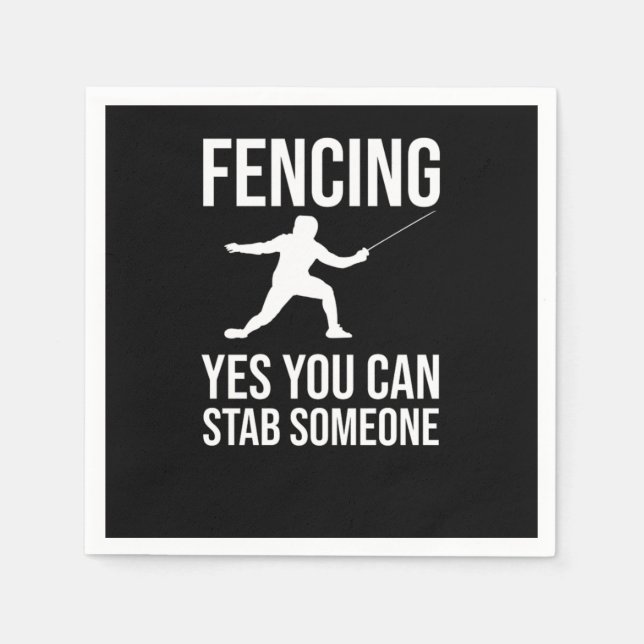 Guardanapo De Papel Fencing Sabre Foil Sword Fencer (Frente)