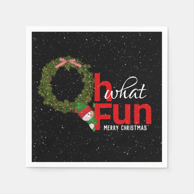 Guardanapo De Papel Fera de Natal e boneco de neve (Frente)