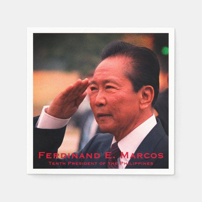 Guardanapo De Papel Ferdinand Marcos, Décimo Presidente das Filipinas (Frente)