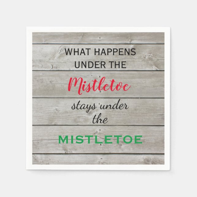 Guardanapo De Papel Feriado Colorido Mistletoe (Frente)