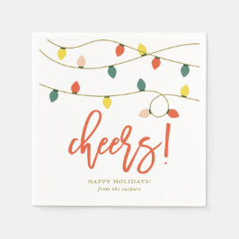 Guardanapo De Papel Feriado das Luzes de Natal Retroativas