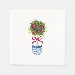Guardanapo De Papel Feriado de Chinoiserie Topiary