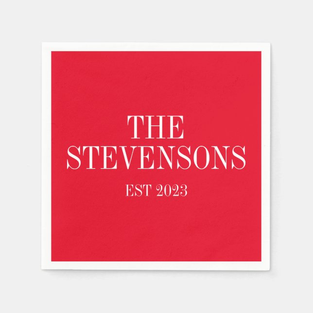 Guardanapo De Papel Feriado de Data Final do Sobrenome da Família Clás (Frente)