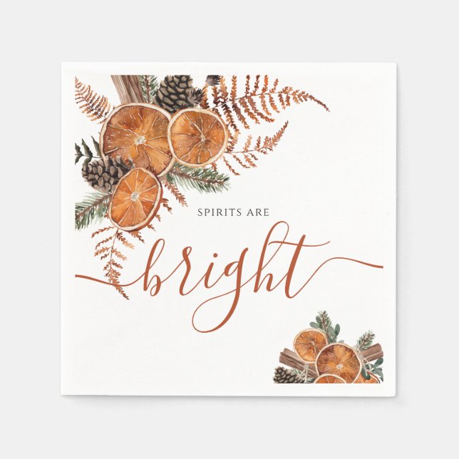 Guardanapo De Papel Feriado De Inverno Da Rústica Citrus E Pine (Frente)
