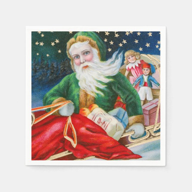 Guardanapo De Papel Feriado de natais vintages (Frente)
