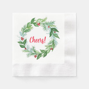 Guardanapo De Papel Feriado de Natal com Aquarela pintada Manipulada