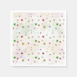Guardanapo De Papel Feriado de Natal das Estrelas Coloridas Whimsical