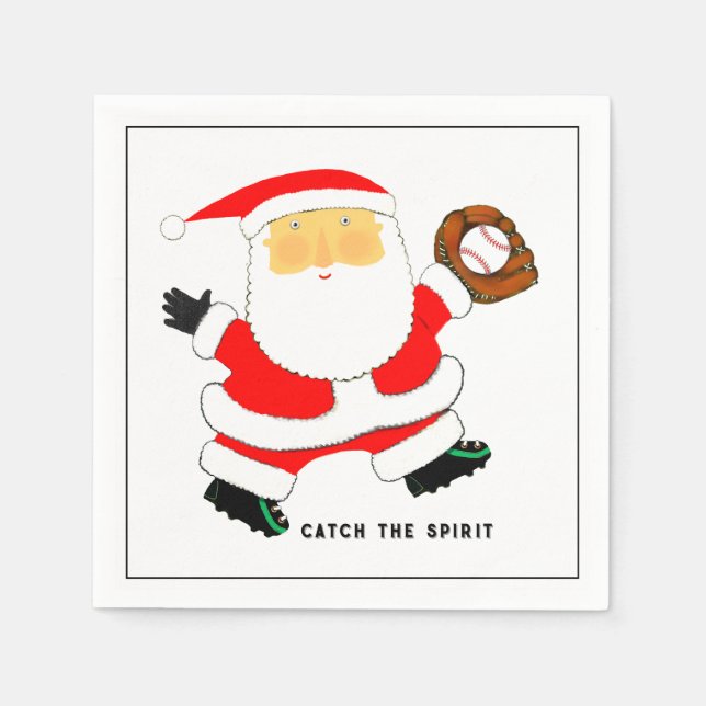 Guardanapo De Papel Feriado de Natal de Baseball (Frente)