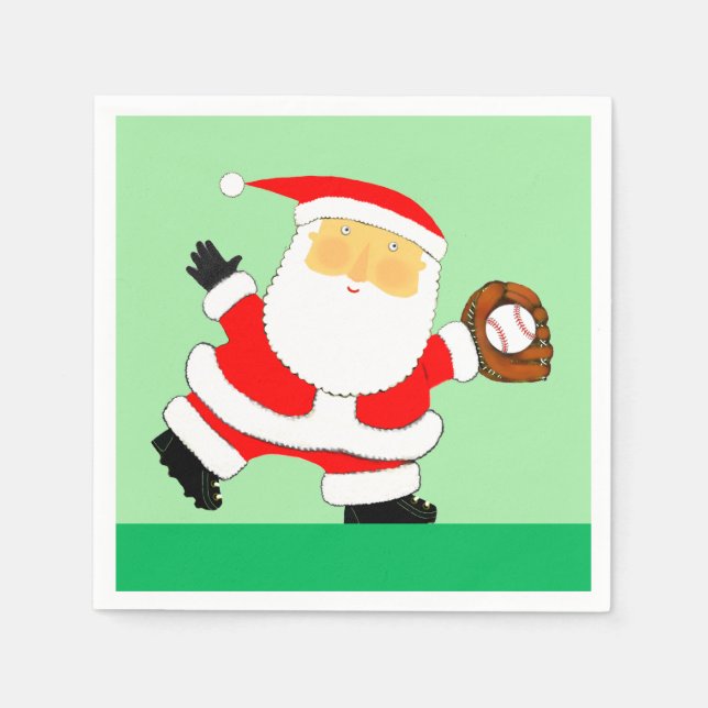 Guardanapo De Papel Feriado de Natal de Baseball (Frente)