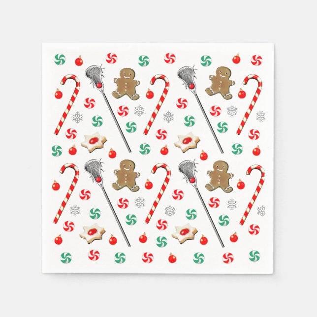 Guardanapo De Papel Feriado de Natal de Lacrosse (Frente)