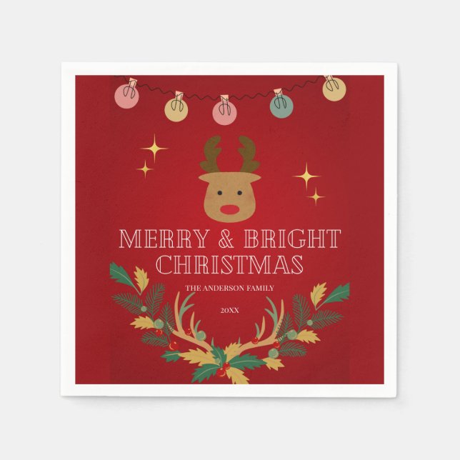 Guardanapo De Papel Feriado de Natal Elegante (Frente)